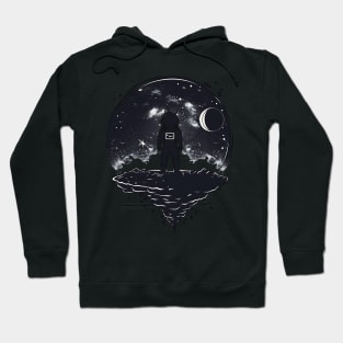 A silhouette of a lone astronaut standing Hoodie